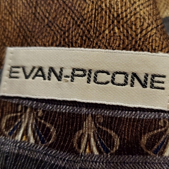 Brown & Blue Striped Patterned Tie New - Picture 4 of 6